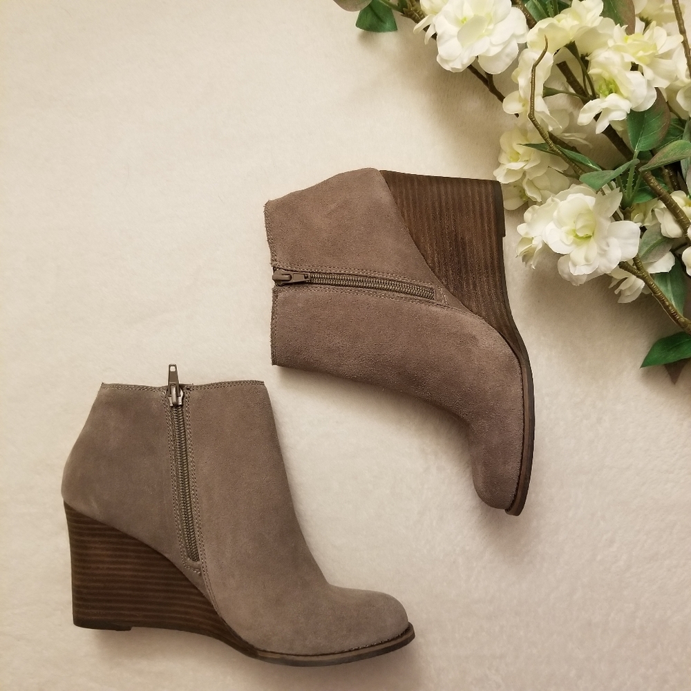 Lucky Brand Yimme Wedges Leather Suade 8.5